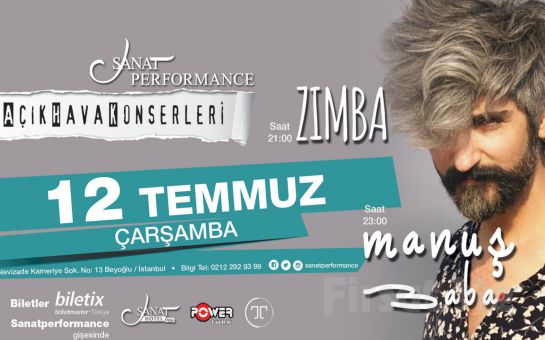 Beyoğlu Sanat Performance’ta 12 Temmuz’da MANUŞ BABA Açık Hava Konseri Giriş Bileti