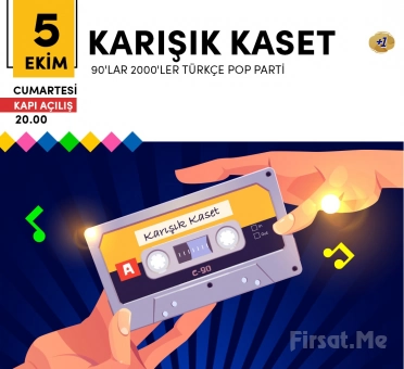 Kadıköy Sahne’de 5 Ekim’de ’​Karışık Kaset 90’lar 2000’ler Türkçe Pop Parti’ Bileti