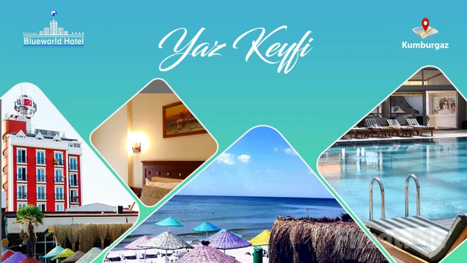 Denize Sıfır Kumburgaz Blue World Hotel’de İki Kişilik Konaklama, Kahvaltı, Özel Plaj ve Havuz Kullanımı Paketi