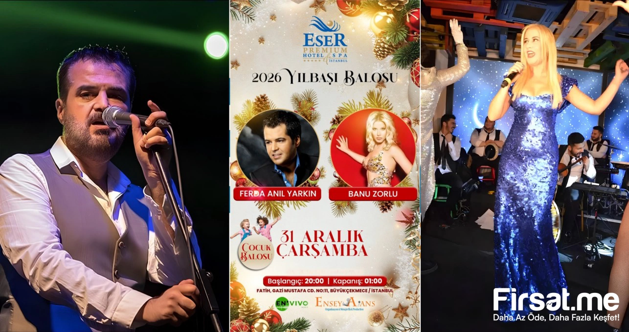 Eser Premium Hotel ve Spa İstanbul’da ’Ferda Anıl Yarkın ve Banu Zorlu’ Yılbaşı Konseri ve Akşam Yemeği Paketi
