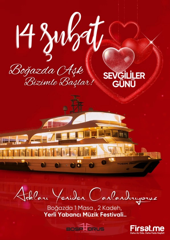 Sevgililer Günü’nde Lüks Davet Gemisinde Büyülü Bir İstanbul Gecesi Eşliğinde Akşam Yemeği ve Eğlence Programı