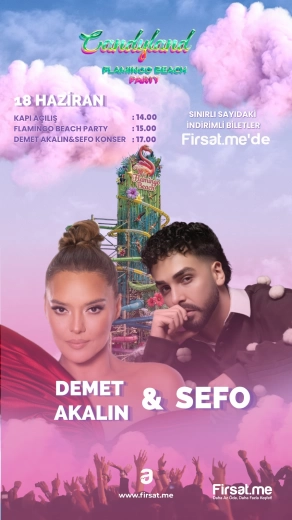 Candyland Bodrum Aquapark’ta 18 Haziran’da ’Demet Akalın & Sefo Konser Bileti’ Tüm Gün Aquapark Kullanımı Dahil