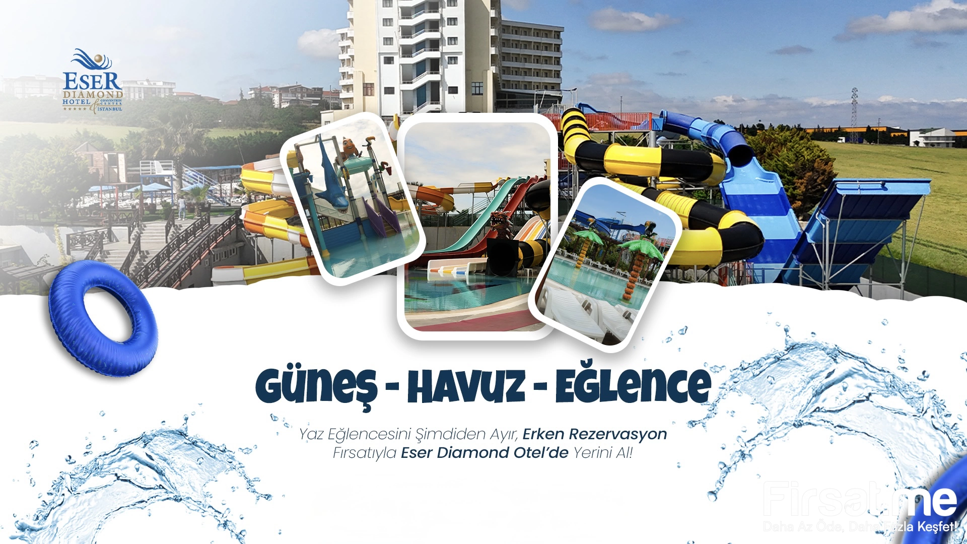 5 Yıldızlı Silivri Eser Diamond Hotel & Spa’da Açık Havuz ve Aquapark Keyfi